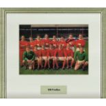 Bill Foulkes signed 13x11 Manchester United 1960s team colour photo, professionally mounted and