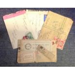 Postage collection 4 Air Mail Envelopes all with censor stamps and interesting, rare post marks.