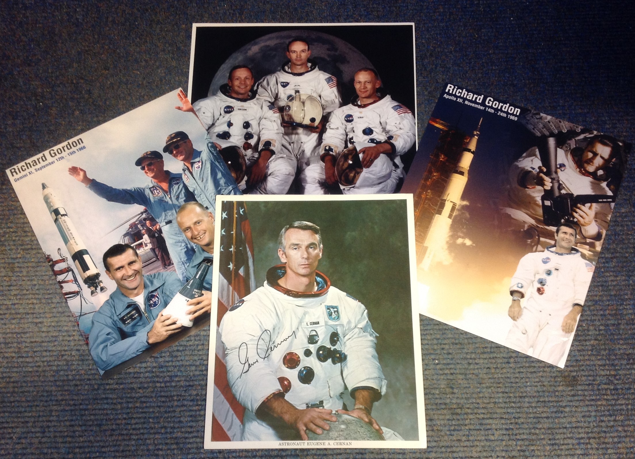 Space Collection 4 fantastic 10x8 colour photos includes Astronaut Eugene A Cernan autopen signed