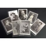 Vintage Film collection 8 , 5x4 black and white photos printed signatures include Harry Lauder,