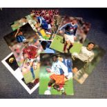 Football Legends collection 10 assorted signed colour magazine photos great names Tor Andre Flo,