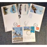 Battle of Britain FDC collection 4 covers signed by fighter command veterans Sq. Ldr V Bergman DFC ,