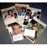 Music and Film collection five signed white cards with 10x8 photos signatures include Christian