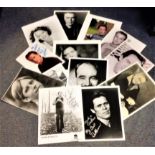 Entertainment collection 12 assorted signed photos signatures include Charlie McCoy, Willem Dafoe,