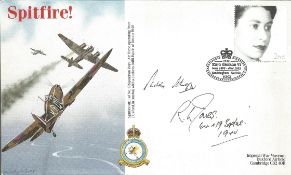 P/Off. Richard Jones (No's. 64 & 19 Sqn's. ) signed Spitfire. Cover illustrates a Spitfire of No. 19