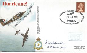 Air Cmdre. J. M. Thompson CBE, DSO, DFC, AFC (No. 111 Sqn. ) signed Hurricane Cover illustrate
