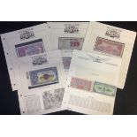 Aviation Heritage British Armed Forces Bank note collection includes 5 loose album leaves of British