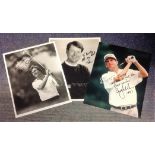 Golf Collection 3 signed black and white photos from Tom Watson, Billy Andrade and Bill Rogers