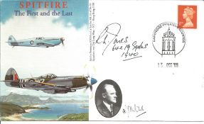 P/Off. Richard Jones (No's. 64 & 19 Sqn's. ) signed Spitfire - The First and the Last. Cover