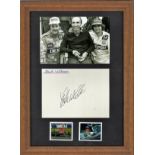 Frank Williams signed 6x4 card in a framed display. The Williams team was sold this year and may