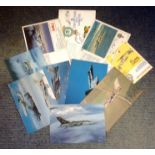 RAF Postcard and FDC collection 12 items includes 8 squadron print post cards , Royal Observer Corps