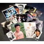 TV, Film and Sport collection 12 assorted signed photos names include Tommy Steele, Leslie Ash, ,