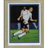 Frank Lampard signed 12x10 colour photo pictured in action for England, mounted and framed. Frank