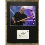 Dave Gilmour Pink Floyd autograph mounted with 10 x 8 inch colour photo to an overall size 16 x 12