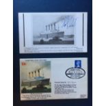 Titanic Selection of items signed by survivors, Millvina Dean, Bertram Dean and Eva Hart.