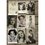 TV/Film signed collection, nine 6 x 4 inch b/w photos, including Marlene Dietrich, Ginger Rogers