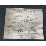 WWII Lancaster 10x8 B/W photo signed by 23 bomber command veterans