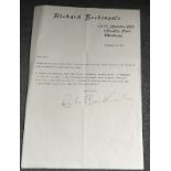 Richard Beckinsale typed signed letter 1976 on his personal stationary