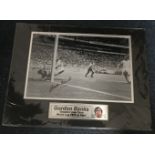 1966 Football Gordan Banks signed 10 x 8 inch b/w photo of his Pele wonder save. Mounted with plaque