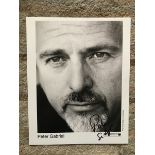 Music Peter Gabriel signed 10 x 8 inch Real World records b/w portrait photo.