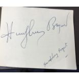 Humphrey Bogart and Lauren Bacall vintage autograph album pages taken from 1950s album