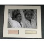 Norman Wisdom and Edward Chapman autograph display. Signed pieces mounted with b/w photo