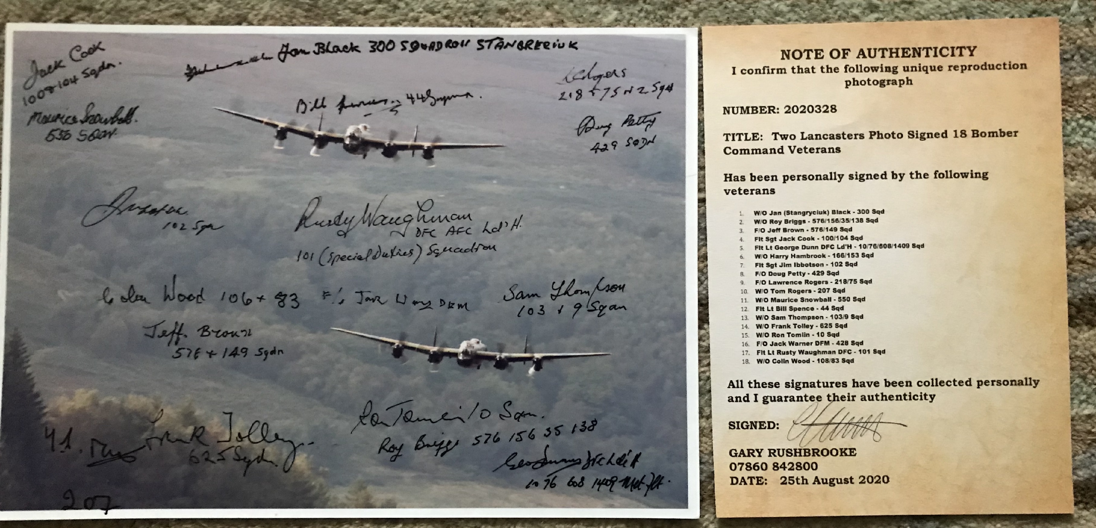 WW2 18 Bomber Command veterans multiple signed Lancaster photo - Image 2 of 2