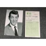 Dean Martin and Sammy Davis jnr signed collection. Martin signed 1978 Riviera Country Club dinner