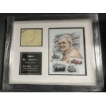 Motor Sport Mike Hawthorn, John and Gordon Cooper signed autograph album page framed and mounted