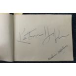 Katherine Hepburn vintage autograph album page taken from 1950s album from former Heathrow worker.