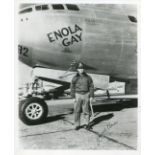 Hiroshima 8x10 photo of Enola Gay signed by Jacob Beser who was the radar specialist