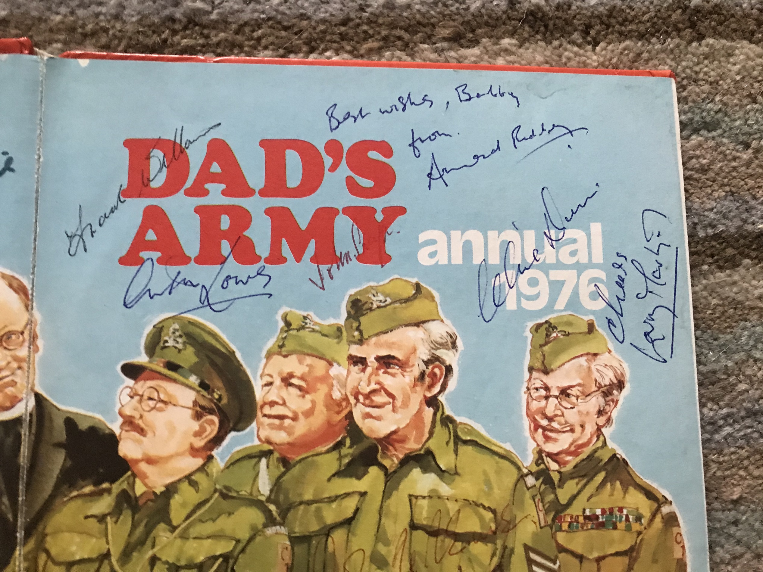 Dads Army multiple signed 1976 annual. Inside page has 11 autographs inc Arthur Lowe, Clive Dunn. - Image 2 of 3