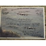 WW2 18 Bomber Command veterans multiple signed Lancaster photo