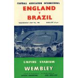 Football Rare vintage programme England v Brazil Wembley Stadium 1956 the England Team included