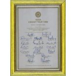 Cricket India Cricket Tour 1986 vintage multi signed team sheet legendary names include Dev,