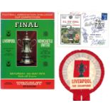 Liverpool Football collection includes Official FA Cup Final 1974 Liverpool v Newcastle FDC signed