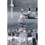 Autographed ASTON VILLA 12 x 8 photo - Colorized, depicting a montage of images relating to a 1-0