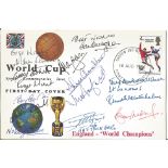 World Cup Special Commemorative multi signed FDC signed by England 1966 heroes Bobby Moore, Martin