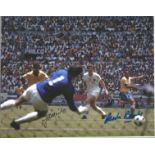 Football Gordon Banks and Jairzinho signed 10x8 colour photo pictured during the iconic game between