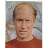 Football Manchester United legend Bobby Charlton signed 10x8 colour photo. Sir Robert Charlton