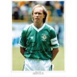 Football Sammy McIlroy signed 16x12 colour photo pictured while captain of Northern Ireland at the