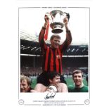 Football Tony Book signed 16x12 colour photo pictured with the FA Cup after Manchester City