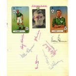 Football Ireland 1950s vintage multi signed page 11 fantastic, rare signatures includes J. Feeney