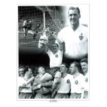 Football Nat Lofthouse signed 16x12 black and white montage photo. Good condition Est.