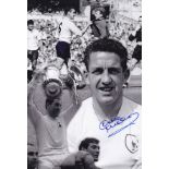 Autographed DAVE MACKAY 12 x 8 photo - B/W, depicting a montage of images relating to the