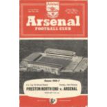 Football vintage programme Preston North End v Arsenal FA Cup 5th round replay 1956-57 played at