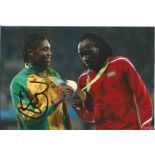 Olympics Caster Semenya signed 6x4 colour photo of the double gold medallist in the Athletics 800m