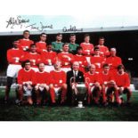 Football Manchester United 1968 European Cup Winners multi signed 16x12 colour team photo signatures