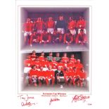 Football Manchester United 1968 European Cup Winners multi signed 16x12 colour montage print limited