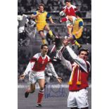 Autographed ALAN SMITH 12 x 8 photo - Colorized, depicting a montage of images relating to Smith´s